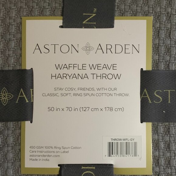 Aston & Arden Waffle Weave Blanket - 100% Ringspun Cotton - Picture 5 of 5